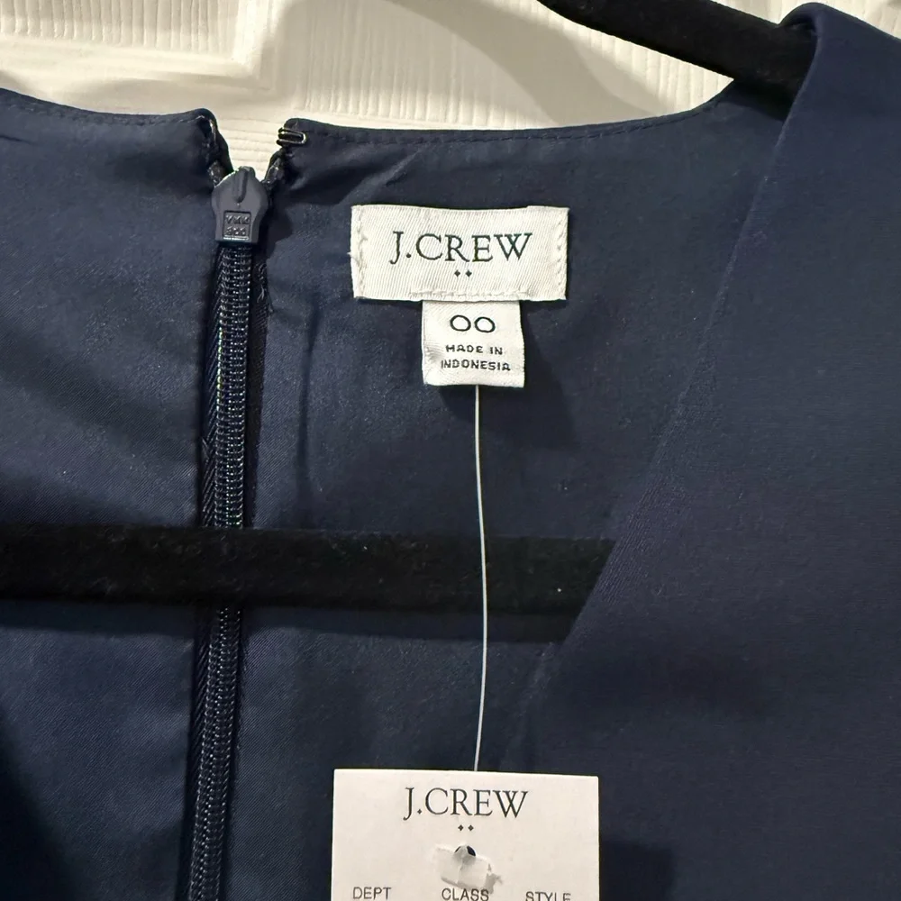 NEW J. Crew V-Neck Short Sleeve Dress - Size 00 | Color: Navy Blue